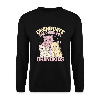 Cadeaux de grand-mère chat - Sweat-shirt Unisexe - noir - Devant - Alina (178cm) & Michal (187cm)