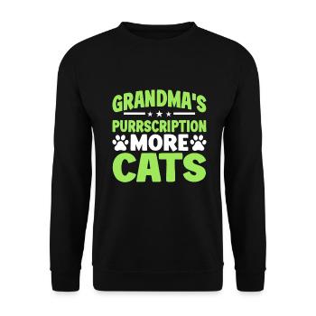 Cadeaux de grand-mère chat - Sweat-shirt Unisexe - noir - Devant - Alina (178cm) & Michal (187cm)
