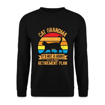 Cadeaux de grand-mère chat - Sweat-shirt Unisexe - noir - Devant - Alina (178cm) & Michal (187cm)