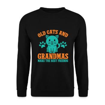 Cadeaux de grand-mère chat - Sweat-shirt Unisexe - noir - Devant - Alina (178cm) & Michal (187cm)