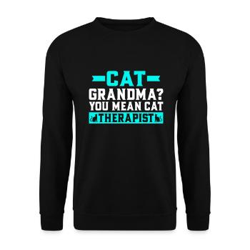 Cadeaux de grand-mère chat - Sweat-shirt Unisexe - noir - Devant - Alina (178cm) & Michal (187cm)