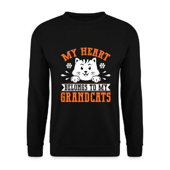 Cadeaux de grand-mère chat - Sweat-shirt Unisexe - noir - Devant - Alina (178cm) & Michal (187cm)