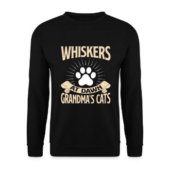 Cadeaux de grand-mère chat - Sweat-shirt Unisexe - noir - Devant - Alina (178cm) & Michal (187cm)