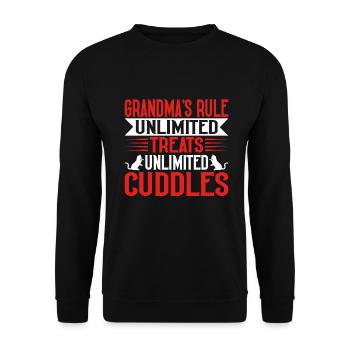 Cadeaux de grand-mère chat - Sweat-shirt Unisexe - noir - Devant - Alina (178cm) & Michal (187cm)