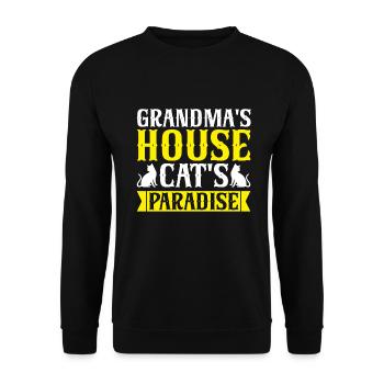 Cadeaux de grand-mère chat - Sweat-shirt Unisexe - noir - Devant - Alina (178cm) & Michal (187cm)