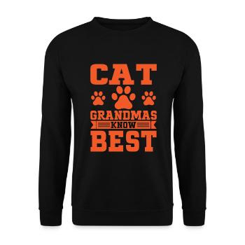 Cadeaux de grand-mère chat - Sweat-shirt Unisexe - noir - Devant - Alina (178cm) & Michal (187cm)