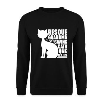 Cadeaux de grand-mère chat - Sweat-shirt Unisexe - noir - Devant - Alina (178cm) & Michal (187cm)