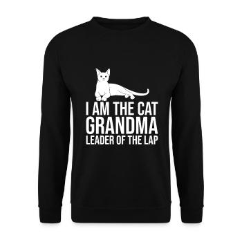 Cadeaux de grand-mère chat - Sweat-shirt Unisexe - noir - Devant - Alina (178cm) & Michal (187cm)