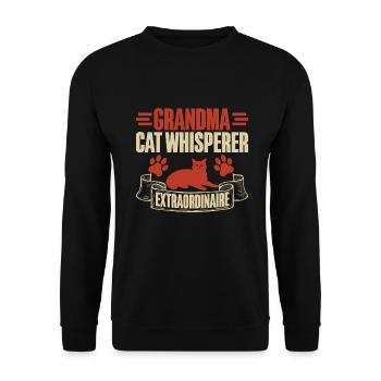Cat Grandma Gifts - Unisex Pullover - Schwarz - Vorne - Alina (178cm) & Michal (187cm)