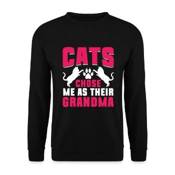 Cadeaux de grand-mère chat - Sweat-shirt Unisexe - noir - Devant - Alina (178cm) & Michal (187cm)