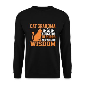Cat Grandma Gifts - Unisex Pullover - Schwarz - Vorne - Alina (178cm) & Michal (187cm)