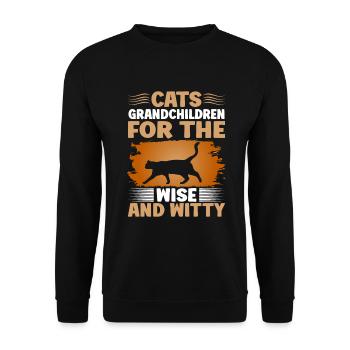 Cadeaux de grand-mère chat - Sweat-shirt Unisexe - noir - Devant - Alina (178cm) & Michal (187cm)