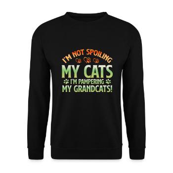 Cadeaux de grand-mère chat - Sweat-shirt Unisexe - noir - Devant - Alina (178cm) & Michal (187cm)