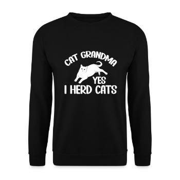 Cadeaux de grand-mère chat - Sweat-shirt Unisexe - noir - Devant - Alina (178cm) & Michal (187cm)