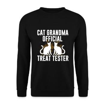 Cat Grandma Gifts - Unisex Pullover - Schwarz - Vorne - Alina (178cm) & Michal (187cm)
