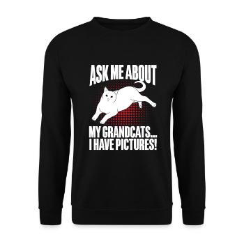 Cadeaux de grand-mère chat - Sweat-shirt Unisexe - noir - Devant - Alina (178cm) & Michal (187cm)