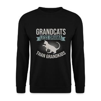 Cadeaux de grand-mère chat - Sweat-shirt Unisexe - noir - Devant - Alina (178cm) & Michal (187cm)
