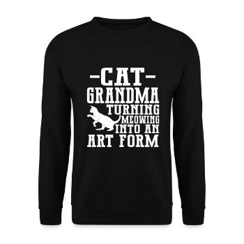 Cadeaux de grand-mère chat - Sweat-shirt Unisexe - noir - Devant - Alina (178cm) & Michal (187cm)