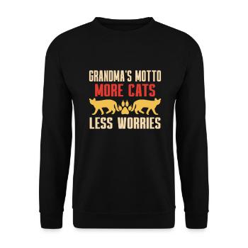 Cadeaux de grand-mère chat - Sweat-shirt Unisexe - noir - Devant - Alina (178cm) & Michal (187cm)