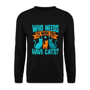 Cadeaux de grand-mère chat - Sweat-shirt Unisexe - noir - Devant - Alina (178cm) & Michal (187cm)