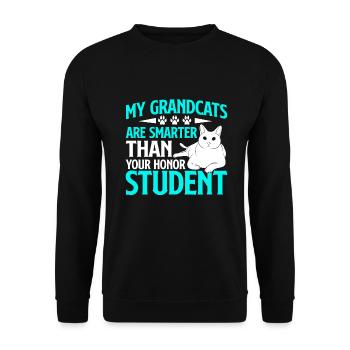 Cadeaux de grand-mère chat - Sweat-shirt Unisexe - noir - Devant - Alina (178cm) & Michal (187cm)