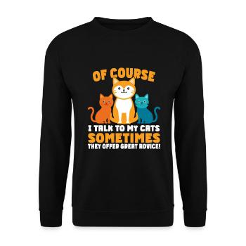 Cadeaux de grand-mère chat - Sweat-shirt Unisexe - noir - Devant - Alina (178cm) & Michal (187cm)
