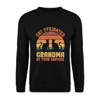 Cadeaux de grand-mère chat - Sweat-shirt Unisexe - noir - Devant - Alina (178cm) & Michal (187cm)