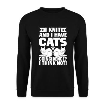 Cadeaux de grand-mère chat - Sweat-shirt Unisexe - noir - Devant - Alina (178cm) & Michal (187cm)