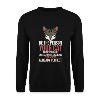 Cadeaux de grand-mère chat - Sweat-shirt Unisexe - noir - Devant - Alina (178cm) & Michal (187cm)