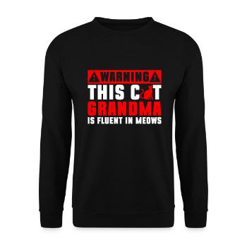 Cadeaux de grand-mère chat - Sweat-shirt Unisexe - noir - Devant - Alina (178cm) & Michal (187cm)