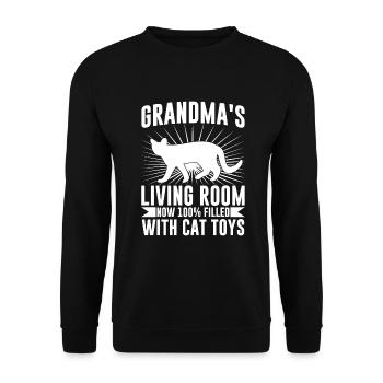 Cadeaux de grand-mère chat - Sweat-shirt Unisexe - noir - Devant - Alina (178cm) & Michal (187cm)