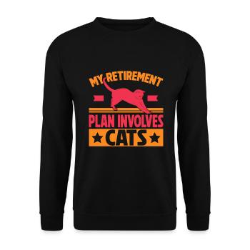 Cadeaux de grand-mère chat - Sweat-shirt Unisexe - noir - Devant - Alina (178cm) & Michal (187cm)