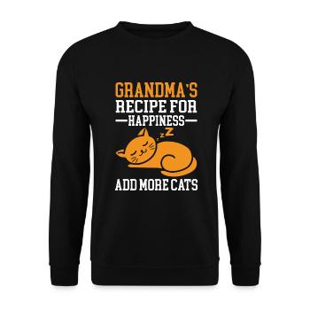 Cadeaux de grand-mère chat - Sweat-shirt Unisexe - noir - Devant - Alina (178cm) & Michal (187cm)