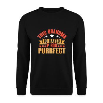 Cadeaux de grand-mère chat - Sweat-shirt Unisexe - noir - Devant - Alina (178cm) & Michal (187cm)