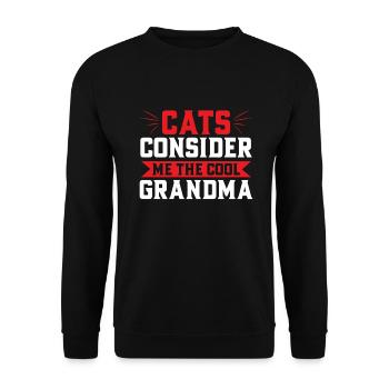 Cadeaux de grand-mère chat - Sweat-shirt Unisexe - noir - Devant - Alina (178cm) & Michal (187cm)