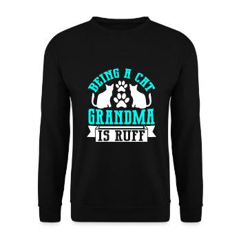 Cadeaux de grand-mère chat - Sweat-shirt Unisexe - noir - Devant - Alina (178cm) & Michal (187cm)
