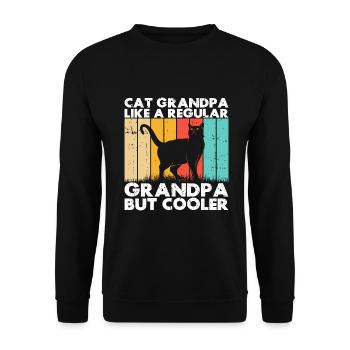 Chats Cadeaux Papy - Sweat-shirt Unisexe - noir - Devant - Alina (178cm) & Michal (187cm)
