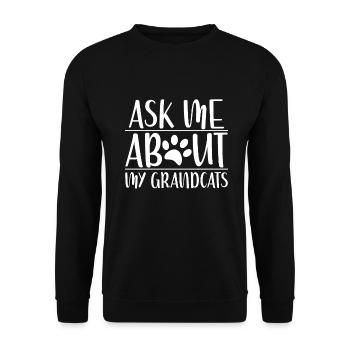 Cat Grandpa Gifts - Unisex Pullover - Schwarz - Vorne - Alina (178cm) & Michal (187cm)