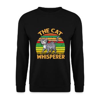 Cat Grandpa Gifts - Unisex Pullover - Schwarz - Vorne - Alina (178cm) & Michal (187cm)