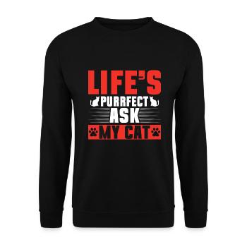 Chats Cadeaux Papy - Sweat-shirt Unisexe - noir - Devant - Alina (178cm) & Michal (187cm)