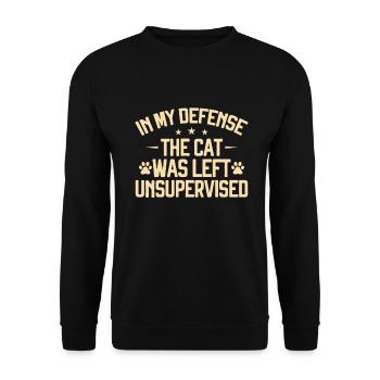 Cat Grandpa Gifts - Unisex Pullover - Schwarz - Vorne - Alina (178cm) & Michal (187cm)