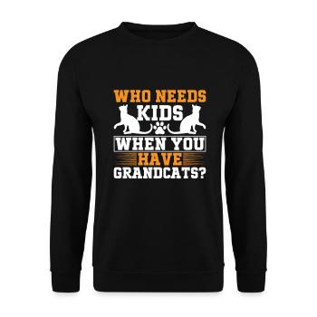Chats Cadeaux Papy - Sweat-shirt Unisexe - noir - Devant - Alina (178cm) & Michal (187cm)