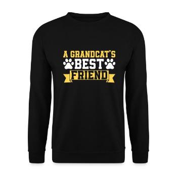 Cat Grandpa Gifts - Unisex Pullover - Schwarz - Vorne - Alina (178cm) & Michal (187cm)