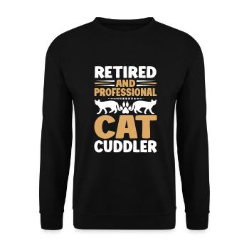 Cat Grandpa Gifts - Unisex Pullover - Schwarz - Vorne - Alina (178cm) & Michal (187cm)