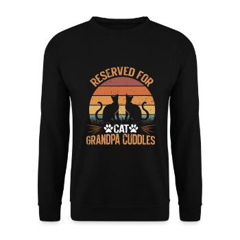 Cat Grandpa Gifts - Unisex Pullover - Schwarz - Vorne - Alina (178cm) & Michal (187cm)