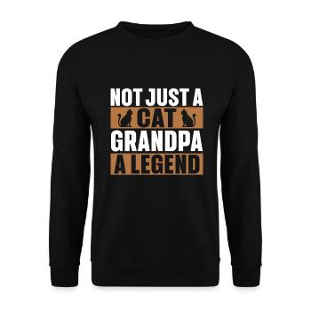 Cat Grandpa Gifts - Unisex Pullover - Schwarz - Vorne - Alina (178cm) & Michal (187cm)