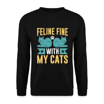 Cat Grandpa Gifts - Unisex Pullover - Schwarz - Vorne - Alina (178cm) & Michal (187cm)