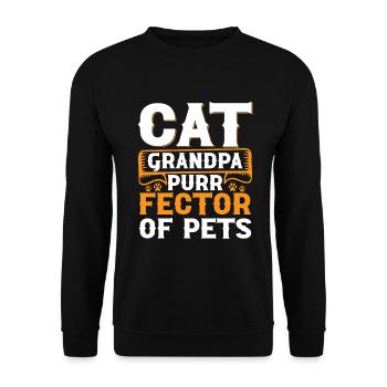 Cat Grandpa Gifts - Unisex Pullover - Schwarz - Vorne - Alina (178cm) & Michal (187cm)
