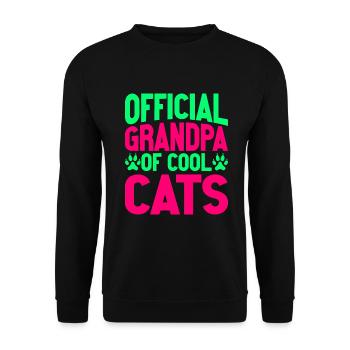 Cat Grandpa Gifts - Unisex Pullover - Schwarz - Vorne - Alina (178cm) & Michal (187cm)