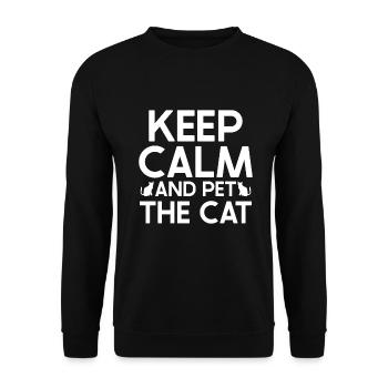 Cat Grandpa Gifts - Unisex Pullover - Schwarz - Vorne - Alina (178cm) & Michal (187cm)